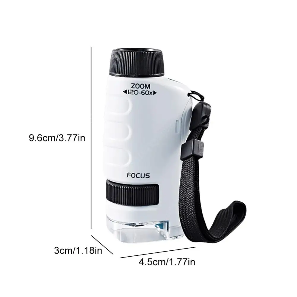 60x-120x Magnification Mini Microscope Educational Handheld Microscope Compact Portable Microscope for Learning and Exploring