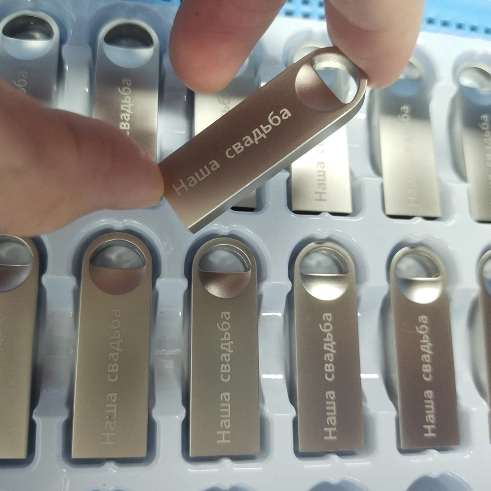 Unidad Flash USB con logotipo personalizado, 10/50/100 Uds., 4GB, 8GB, 2,0, unidad de pluma de alta velocidad, 16GB, 32GB, 64GB, 128GB, palos usb de metal, 128MB, 256MB