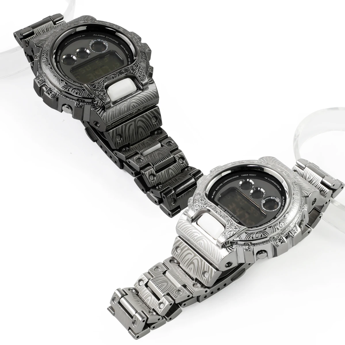 Stainless steel carved watch modification accessories compatible with DW-6900 model.