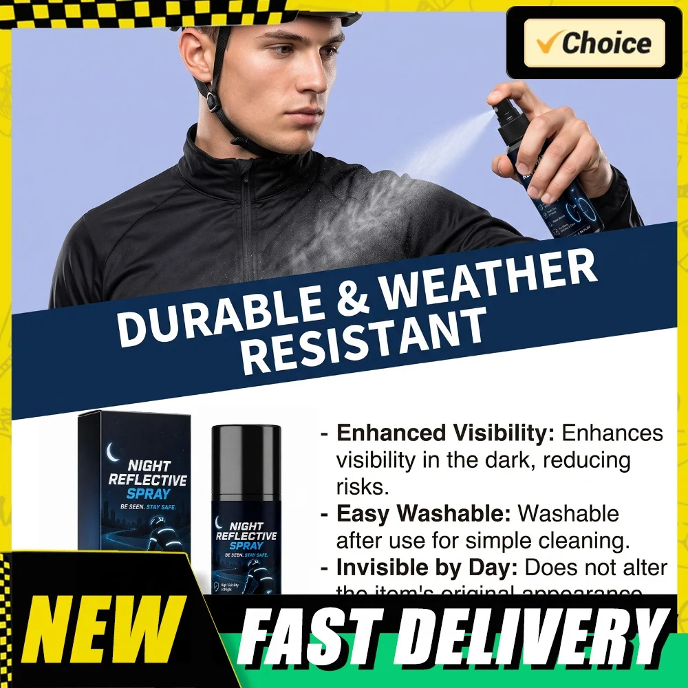 Washable Reflective Coating Spray Paint 100ml Clear Night Visibility Cycling Running Driveway Road Safety Film