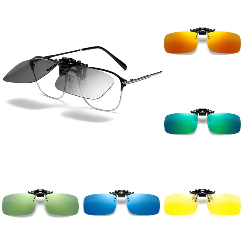 Polarized Clip-on Sunglasses for Men Retro Style Driving Glasses Clips