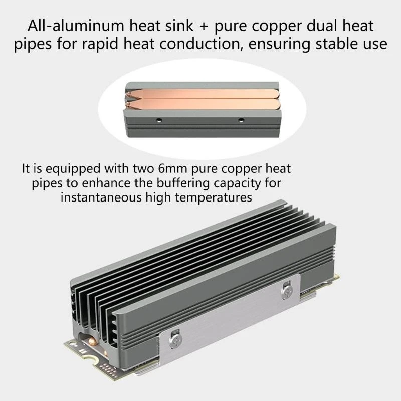 Y2GD 2280 Double Heat Pipe CPU Cooling Featuring Aluminum and Coppered Build for Superior Heat Dissipation and Efficient Cooling