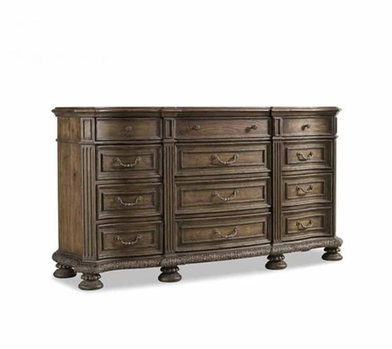

American country solid wood dresser bedroom retro carved mirror dressing table multi-drawer storage table custom furniture