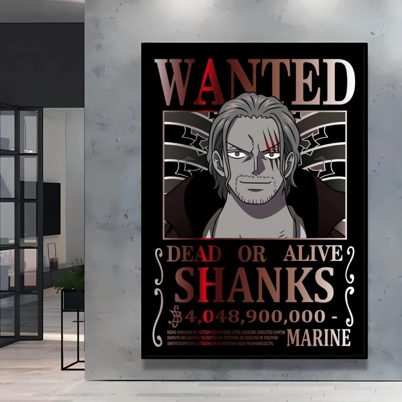 Canvas Printing One Piece Bounty Wanted Poster Luffy Zoro Home Decor Paintings Spray Printing Gifts Cartoon Character Picture view 4