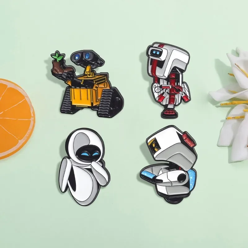Broche de accesorios en forma de Robot de aleación, insignia de pintura periférica de televisión de película creativa, alfileres para mochilas, insignias para ropa