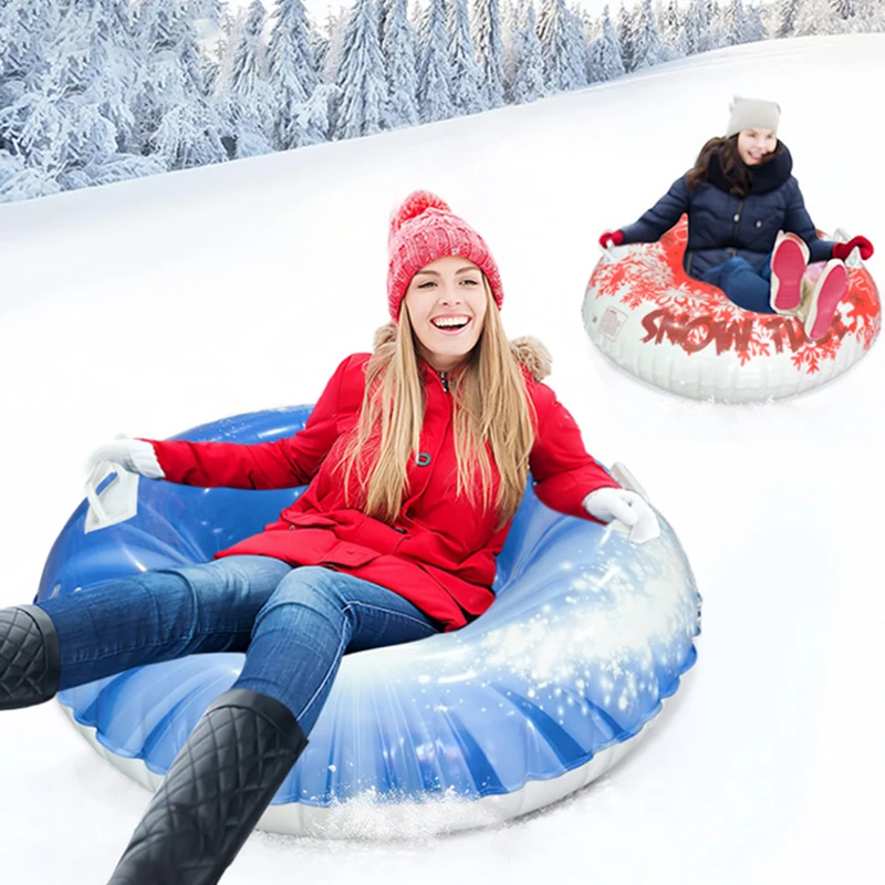 1PC Snow Sledge Inflatable Ski Ring PVC Sledding Tube Thicken Snow Tubing Winter Snow Tube with Handle Skiing Accessories