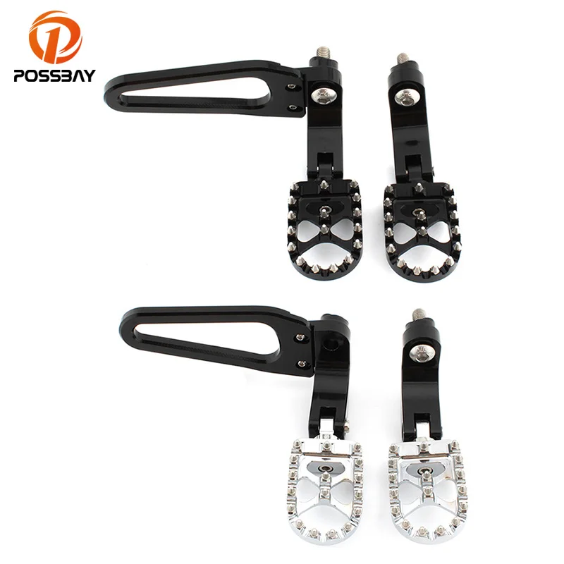 

Motorcycle Footrests Foot Pegs Pedals Footpegs Anti-Slip CNC Black Silver W/ Bracket Holder Parts for BMW R18 Estriberas Moto