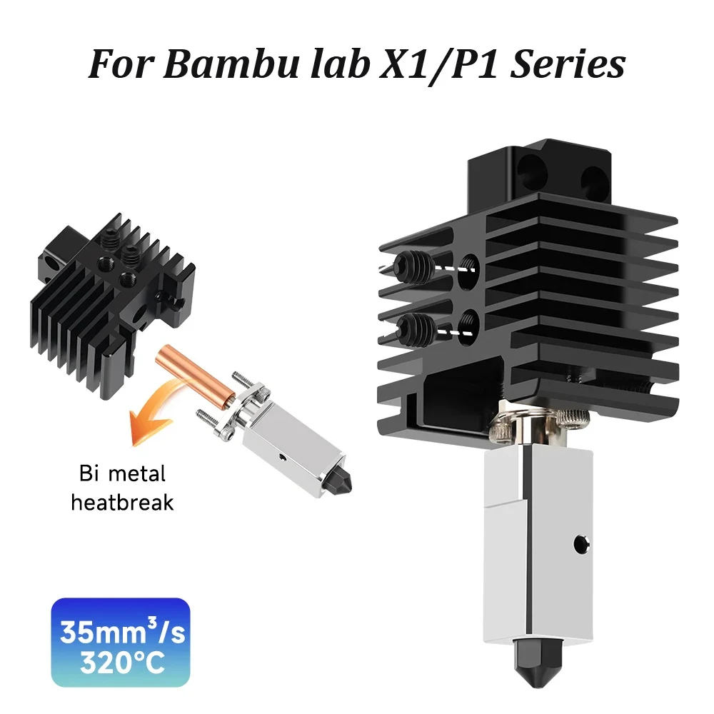 Для Bambu Lab Hotend Upgrade 2,0 версия сопла bambulab Bi Metal Fit Bamboo Bambulabs X1 X1C P1P P1S hotend P1P Термистор