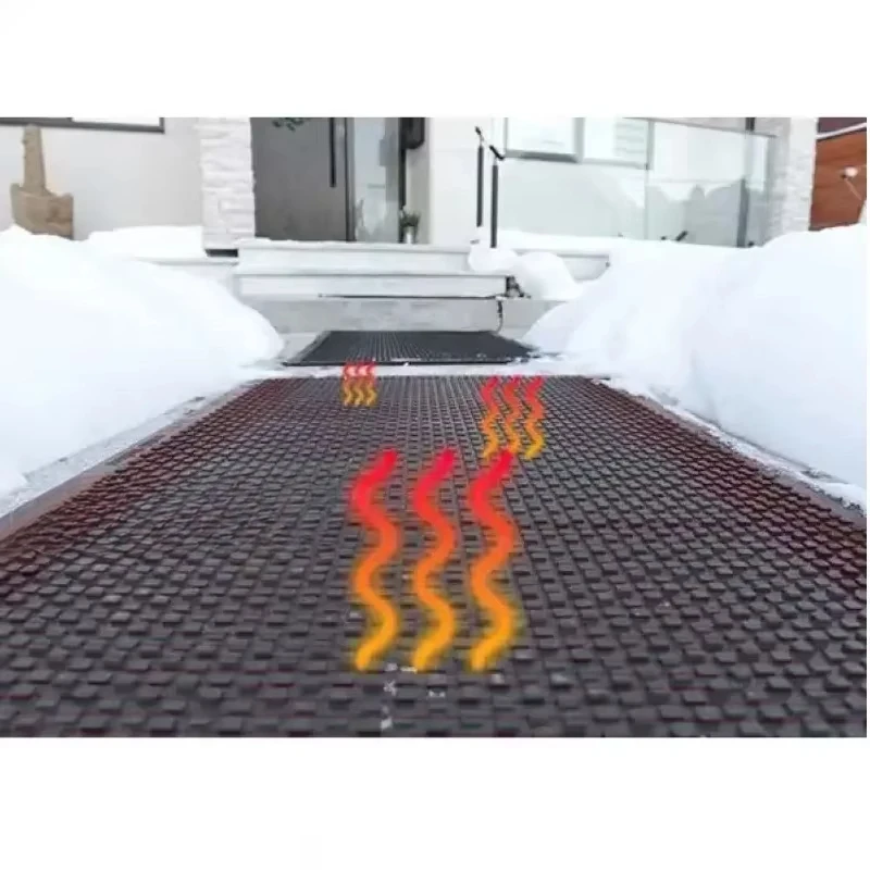 Custom Driveway Snow Melting Mat Outdoor Heated Snow Rubber Heated Driveway Snow Melting Heating Mats For Cold Winter