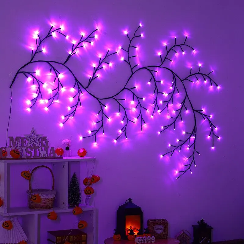 Flexível Willow Vine Luz, Decorações de casamento, DIY Rattan Árvore, ramo luminoso, lareira, festa, parede do quarto, 54 LED, 144LED