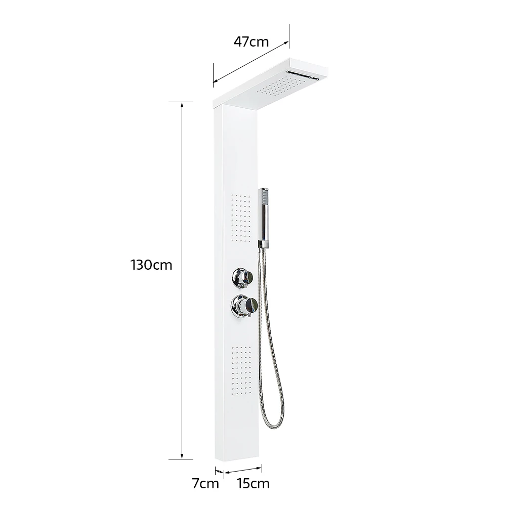 4-in-1 douchepaneel, douchesysteem complete set regendouche, waterval, massagezijsproeiers, brede handdouche, schakelaar met 1 knop