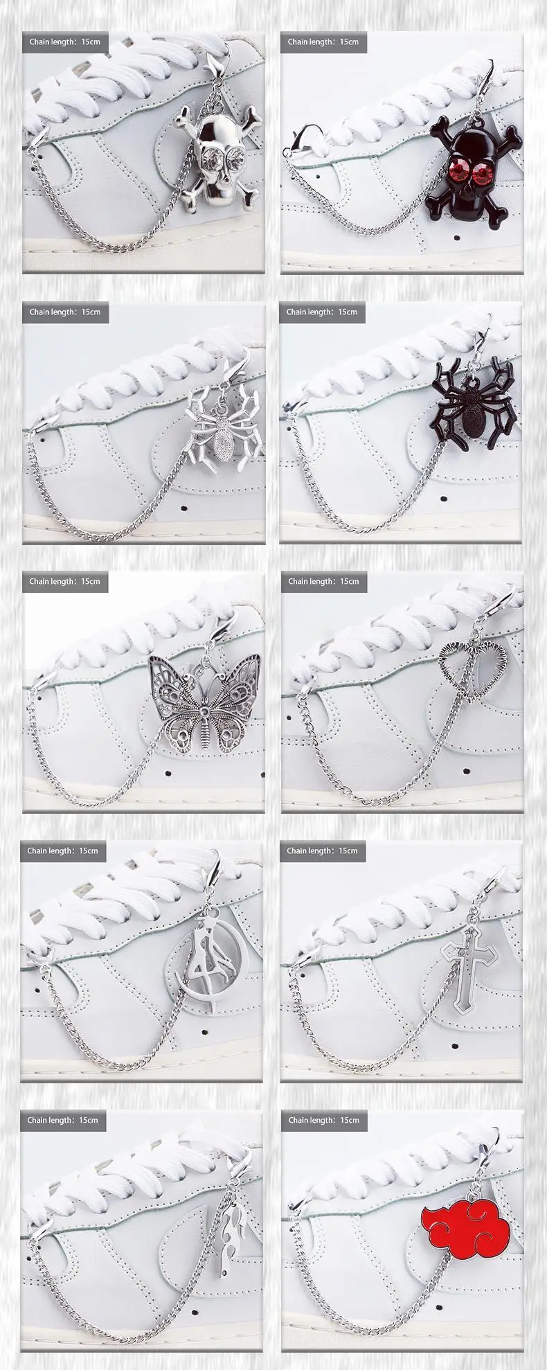 Mode Diamant Pentagramm Perle Schuh Kette Seite Abnehmbare Schuh Dekoration DIY Flache Schuhe High Top Schuhe Schuh Charms 1Pcs – Detail 10