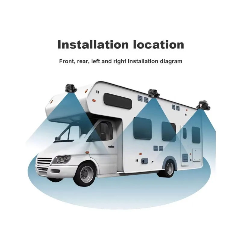 AI 3D 360 Degree Bird View Car Camera System 1080P 4 Side Surround Reverse Parking Kit IP67 Waterproof Night Vision DVR for SUV