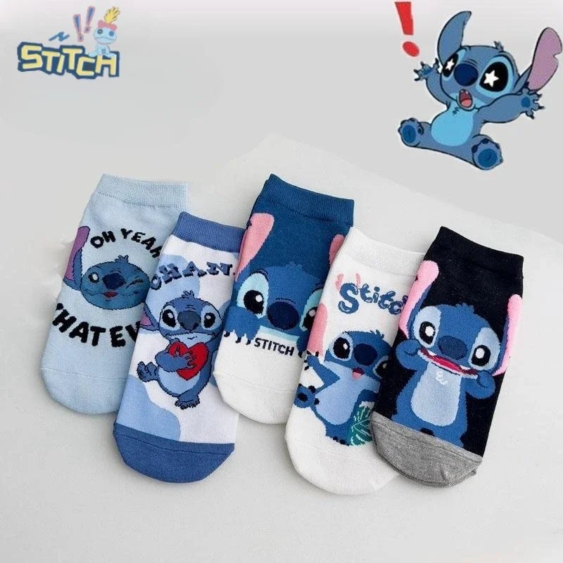 

Disney Lilo & Stitch ShortSock Multi-Color Boat Sock Spring Summer Adult Cartoon Simple Breathable Sock Cute Short Socks Gift