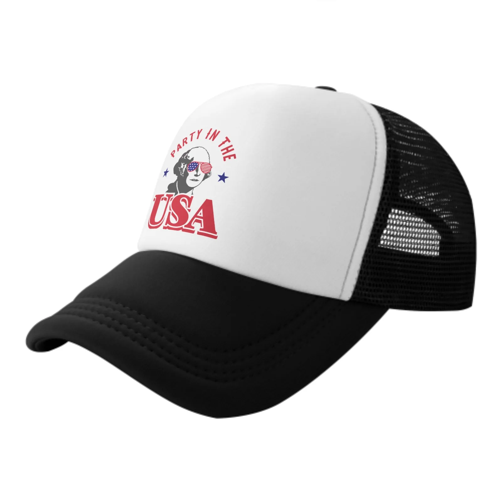 

Party In The Usa Print Mesh Baseball Cap Trucker Hats Sports Outdoor Adjustable Washed Snapback Dad Hat