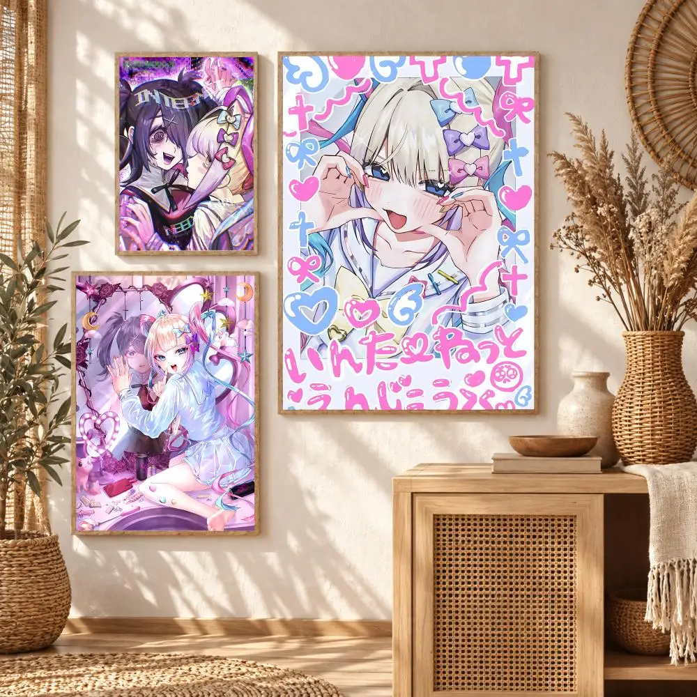 Anime N-Needy Girl Overdose Game Poster Modern Waterproof Wall Art for Bedroom Living Room Bar Hallway Decor