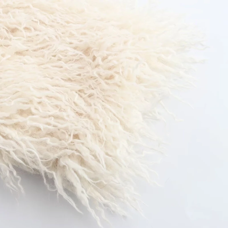 Chaquetas de piel sintética con solapa, chaqueta peluda corta blanca de lana sintética lisa, abrigo de felpa esponjoso 2025, Tops elegantes informales gruesos y cálidos de lujo