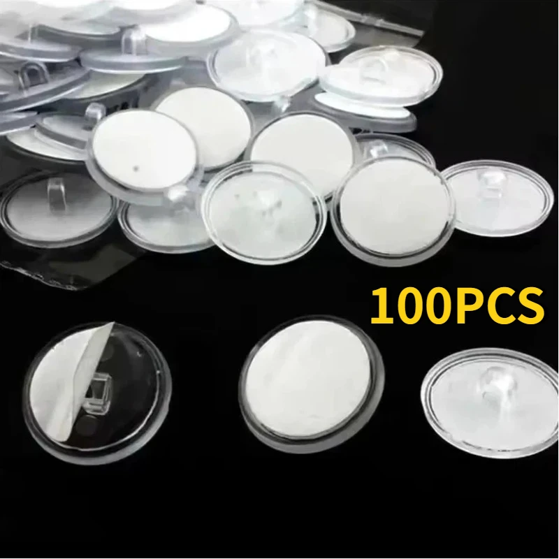 100/5Pcs Ceiling Strong Traceless Small Disc Hook Transparent Suction Hook Home Storage Decorative Hanging Self Adhesive Hook