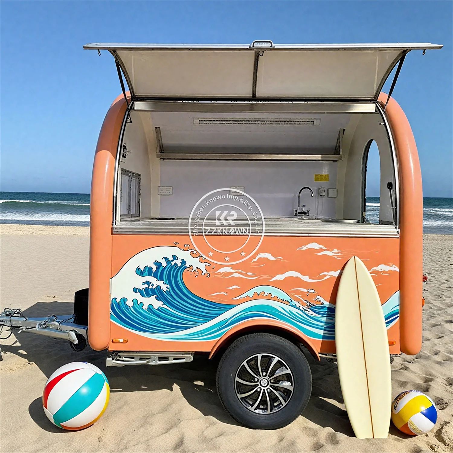 Rimorchio per alimenti per concessione mobile da strada Carrello per gelato mobile per hot dog approvato dagli Stati Uniti Camion per fast food personalizzato con cucina completa