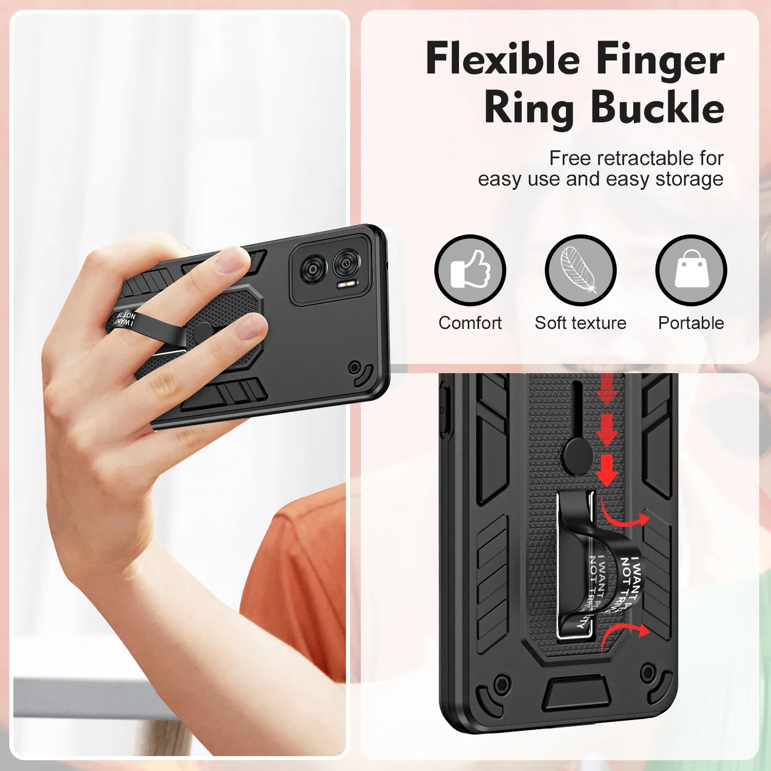 Shockproof Armor Soft Edges Case For MotoRola G84 G54 G31 G23 G13 G14 E22 E22i E13 G POWER 2024 4G 5G Car Holder Phone Cover