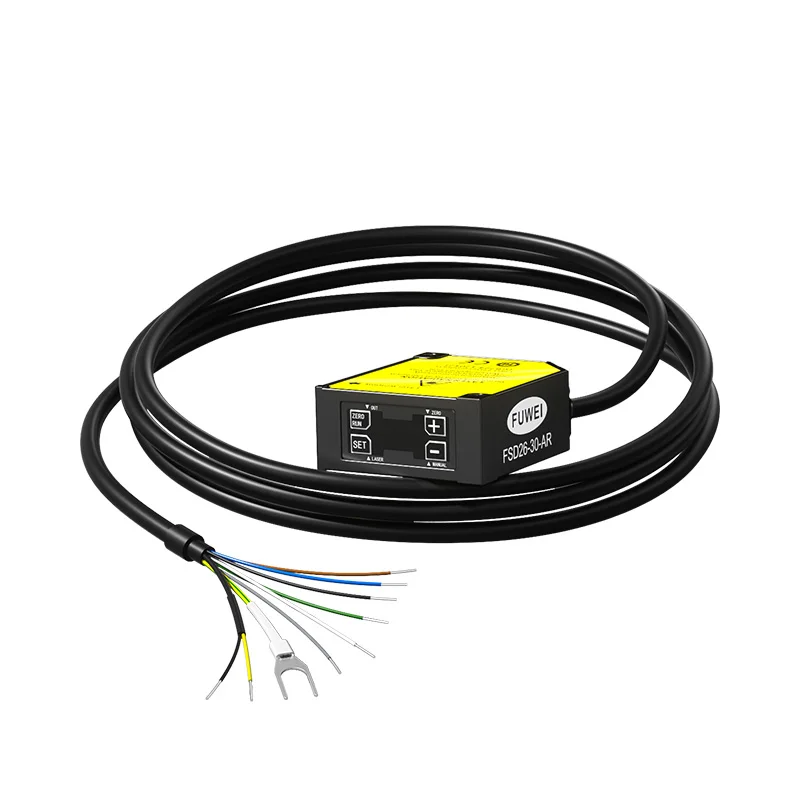 Sensor Pengukur Jarak Laser FUWEI Seri FSD26 2μm Presisi Tinggi RS485 ModBus Analog Jarak Tebal Tinggi 3kHz