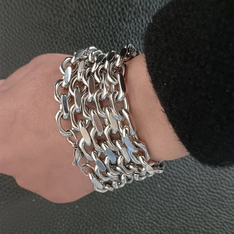 جديد 316L الفولاذ المقاوم للصدأ كابل قلادة سميكة يمكن قوي حلقة طويلة الدفاع عن النفس سلسلة للرجال النساء الصلبة لا تتلاشى