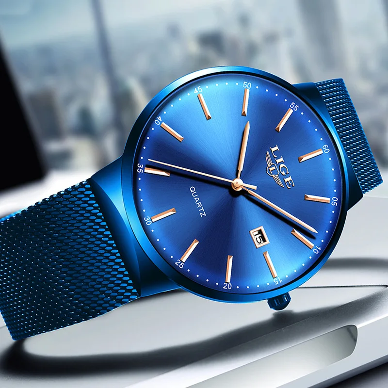 LIGELige New Cool Ultra-Thin Waterproof Mesh Watch