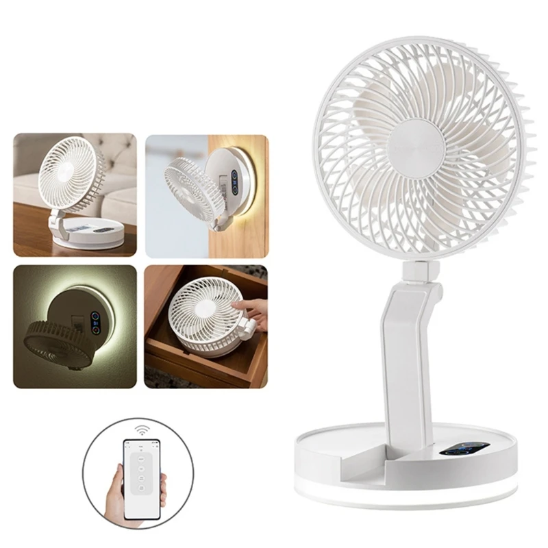 جدار جبل مكتب مروحة مع ضوء الليل 3 سرعات هادئة مروحة كهربائية USB قابلة للشحن مروحة صغيرة للمنزل مكتب التخييم