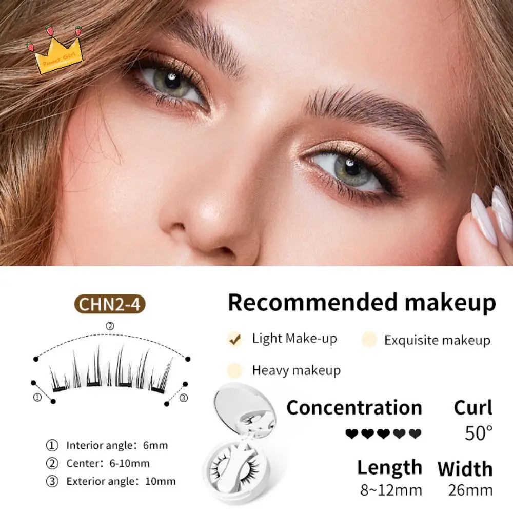 

Reusable Magnetic False Eyelashes Fluffy Wispy Glue-free Full Strip Fake Eyelash Comic Waterproof Magnetic False Eyelash