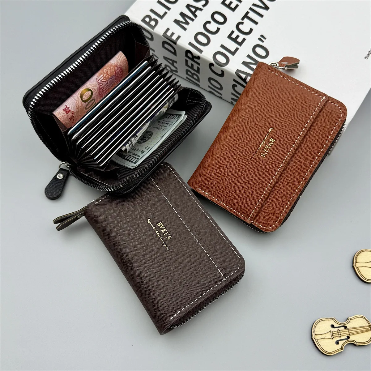 New Large Capacity Long Wallet Clutch Bag Phone Bag Multi Card Card Holder Coin Purse Wallet Multi-layer PU Zipper Handbag