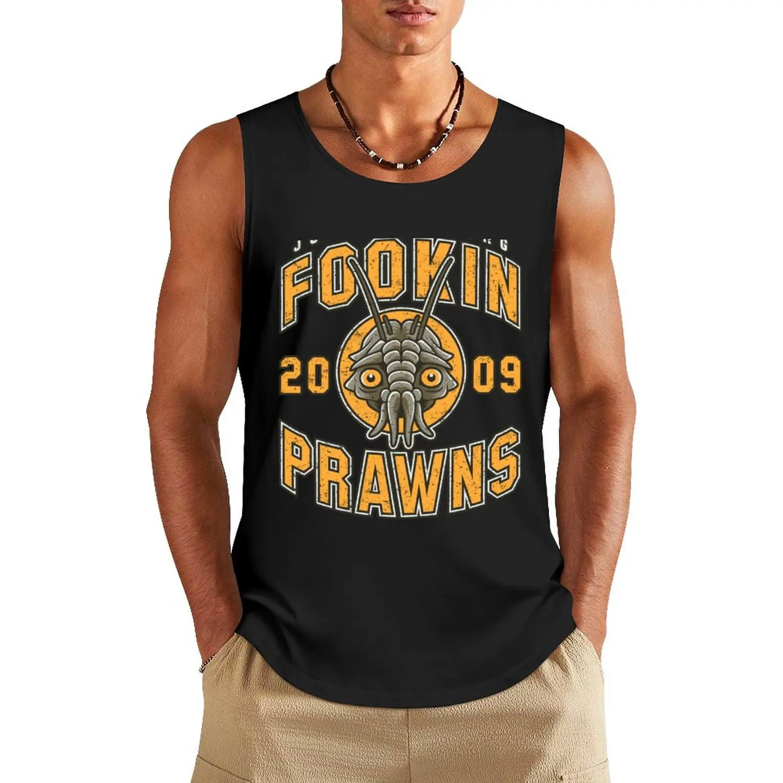 Fookin Prawns Tank Top gym top Men's cotton t-shirt t shirts gym clothes for man