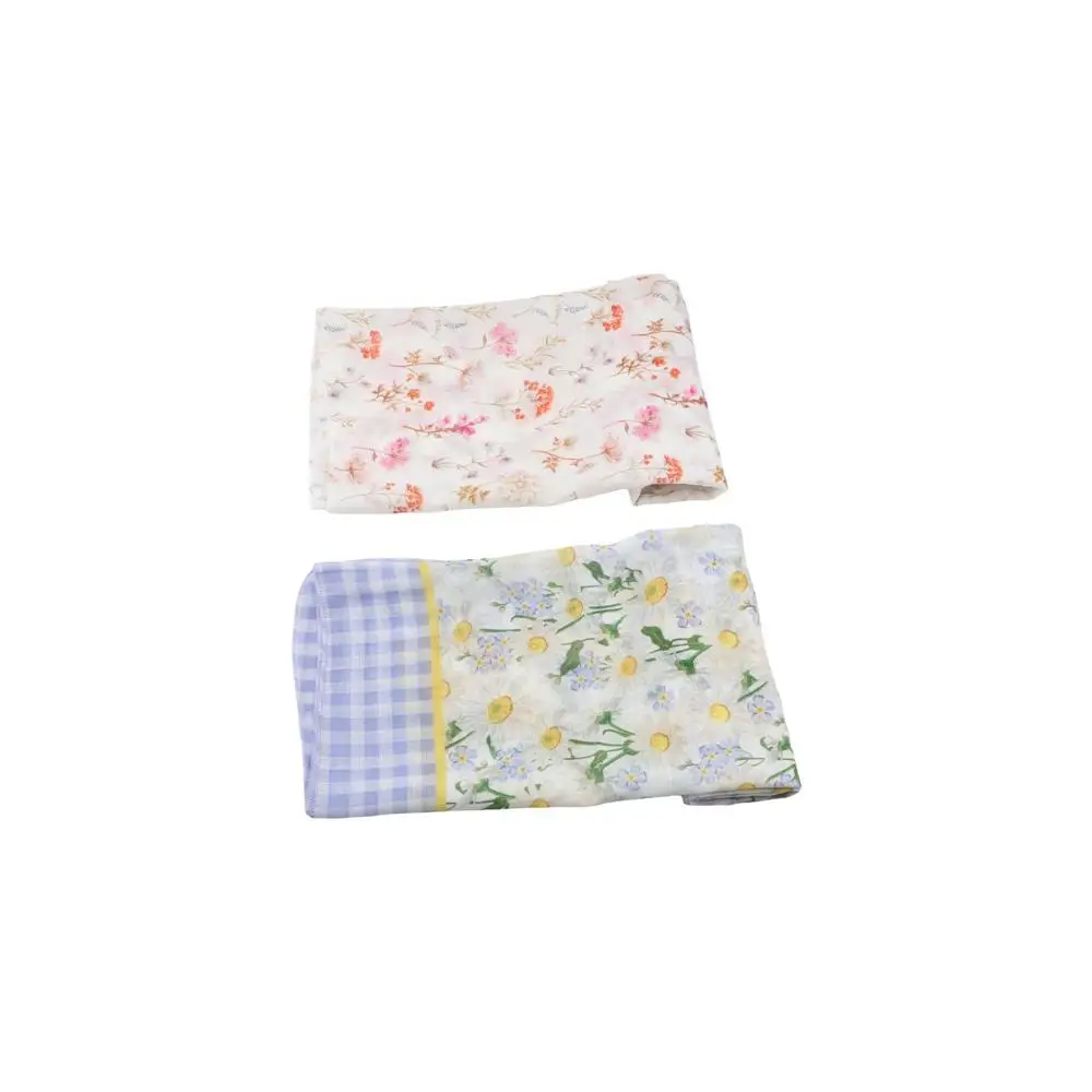 ผ้าพันคอไหมพิมพ์ลายดอกไม้ สไตล์เกาหลี สำหรับผูกผม ผ้าพันคอสี่เหลี่ยม ผ้าคาดผมผู้หญิง