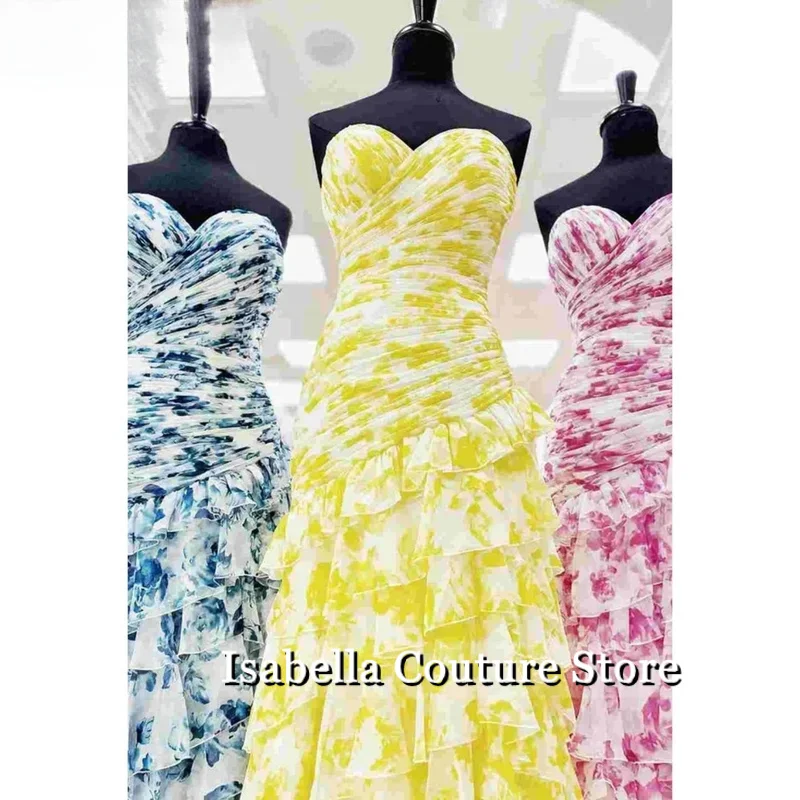 Różowe Sukienki na Bal Maturalny z Szyfonu w Kształcie Serca, Plisowane Sukienki Wieczorowe, Plisowane Sukienki Warstwowe na Imprezę z Rozcięciem na Boku, Szyte na Miarę