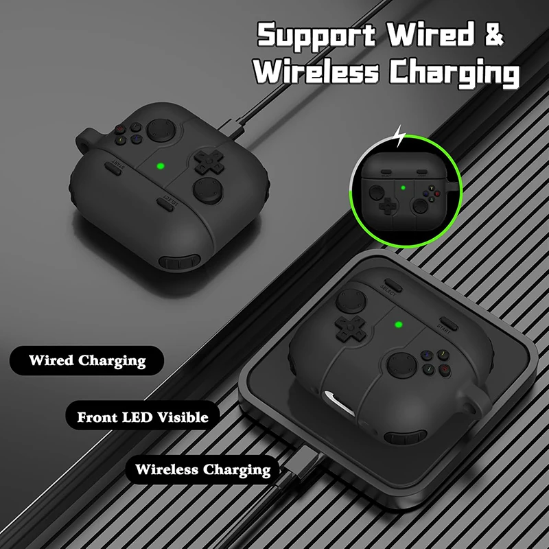 Case For AirPods 3 4 3D Gamepad Gameboy Earphone Soft Protector Case Cover Airpods Pro 1 2 3 Silicone Protective Cover with Hook - view 4
