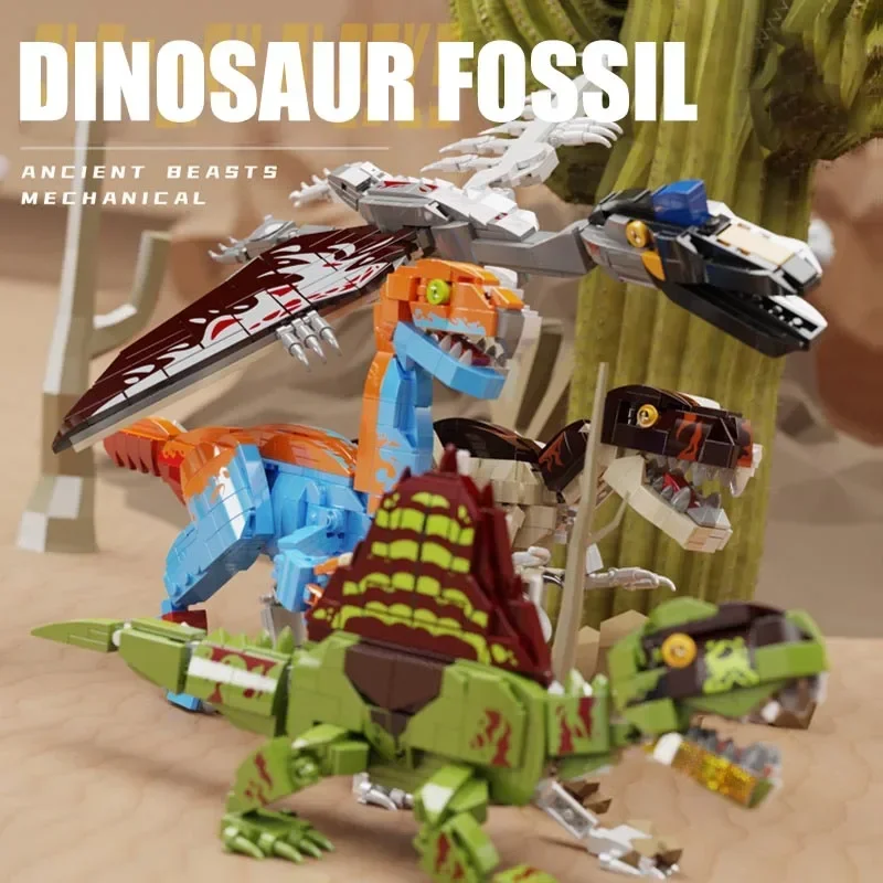 Awesome Jurassic Dinosaur World Dino Fossil Building Blocks Different Kinds Dinosaur Model Bricks Toys For Children