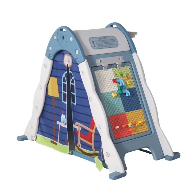 

New Design Kids Multi Function Play House Set Indoor Folding Toy Tent Drawing Board With Climbing Wall Game