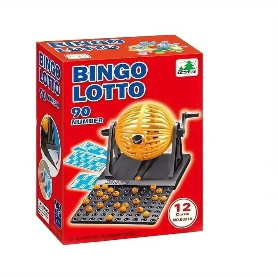Deluxe Bingo Game Set with Cage Bingo Game Set Lottery Machine Mini Chips Pretend Perfect for Family Party
