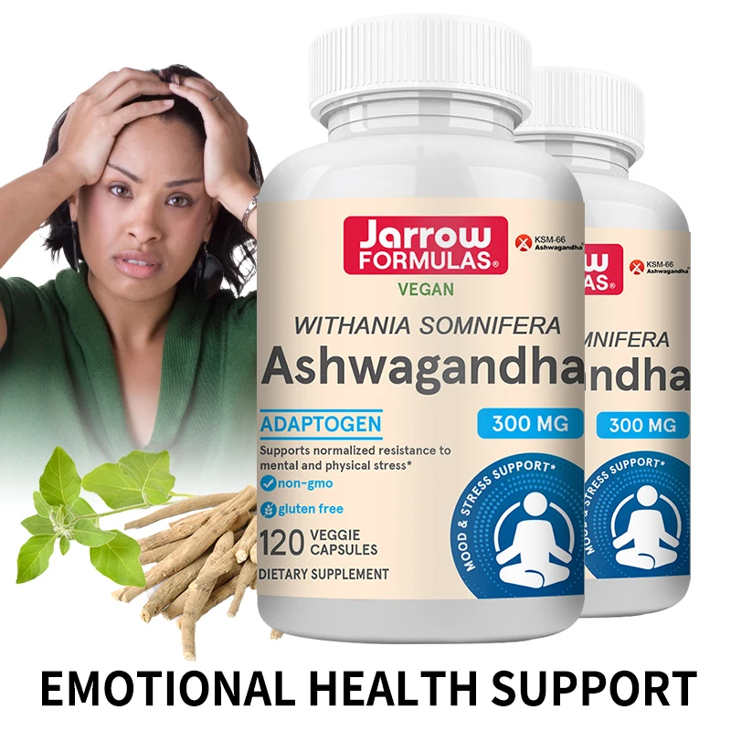 Ashwagandha, 300 mg Supplement, Supports Normal Mental and Physical Stress, Fights Fatigue