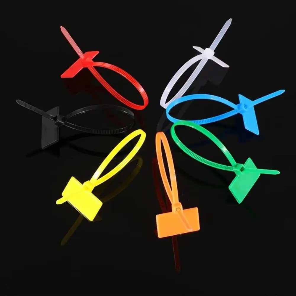 100 ชิ้นใหม่ที่มีสีสันสายผูก Self - locking ตาข่ายลวดไนลอนผูกป้าย Zip Ties สําหรับ Home Office