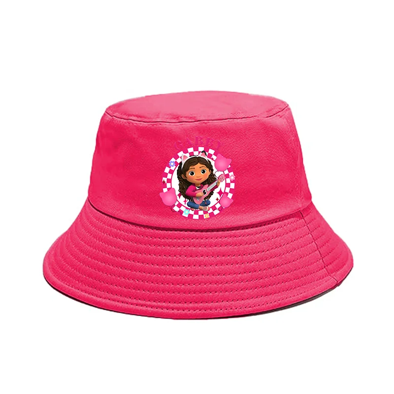 Gabby Dollhouse Bucket Hat Cotton Children Pot Flat Shade Sun Protection Spring Autumn Hats Cartoon Parent-Child Headdress Gift