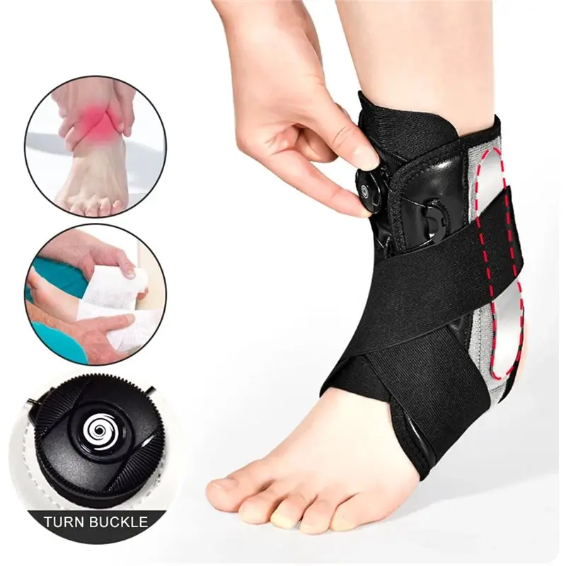 ABHS-Adjustable Straps Compression Ankle Brace 1Pcs For Women Men, Protective Guards For Basketball Volleyball Football