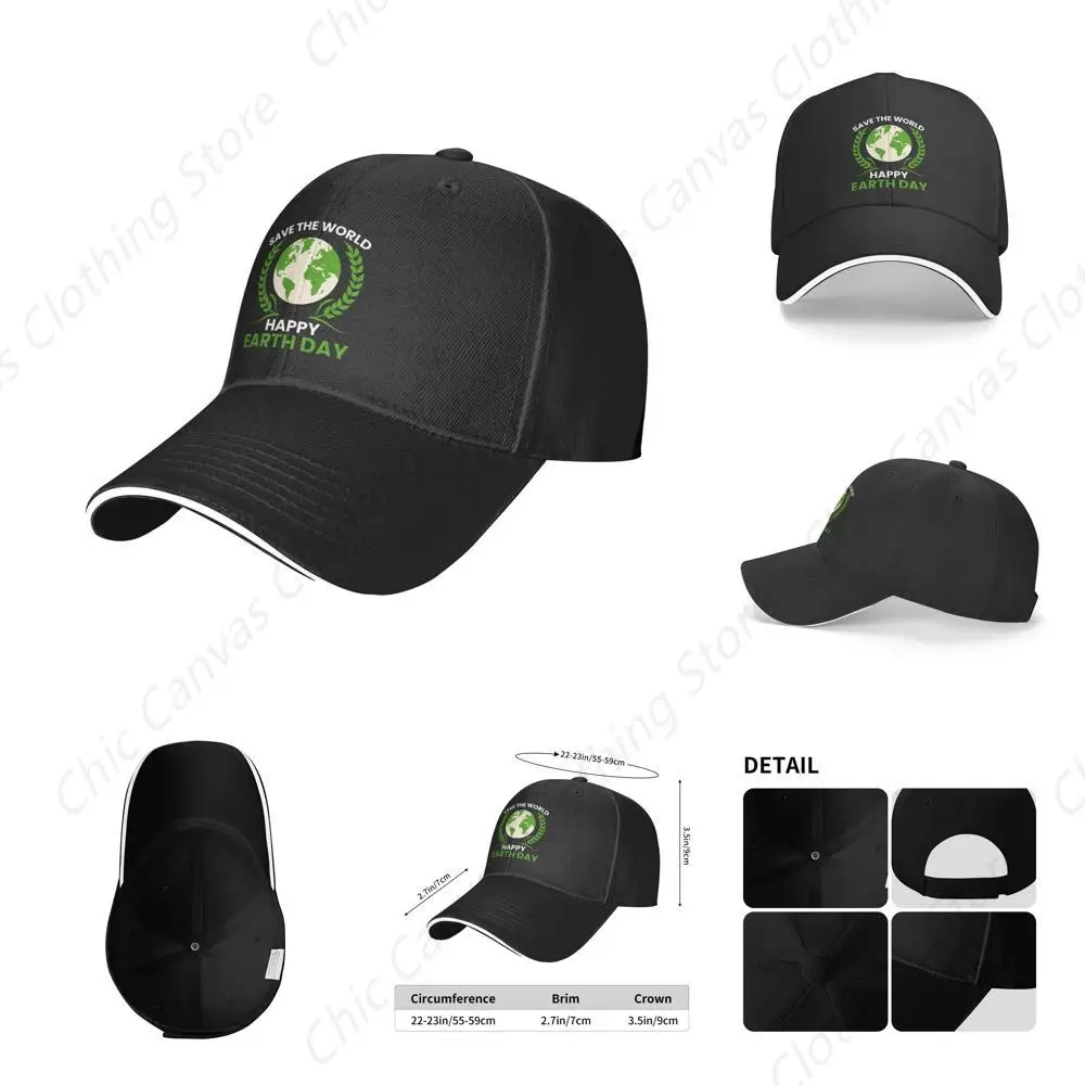 

Save The World Earth Day Baseball Hat Women's Men's Cool Adjustable Truck Driver Hat Outdoor Sandwich Duck Tongue Hat