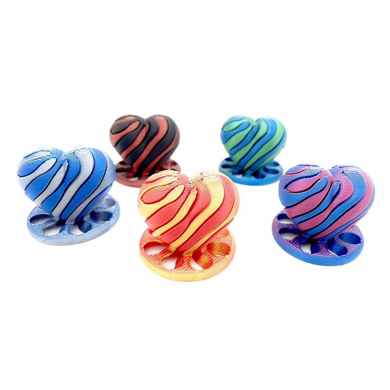 Structure rotative de décompression, jouets anti-Stress, spirale imprimée en 3D, jouet Fidget passe-temps en forme de cœur, 1 pièce
