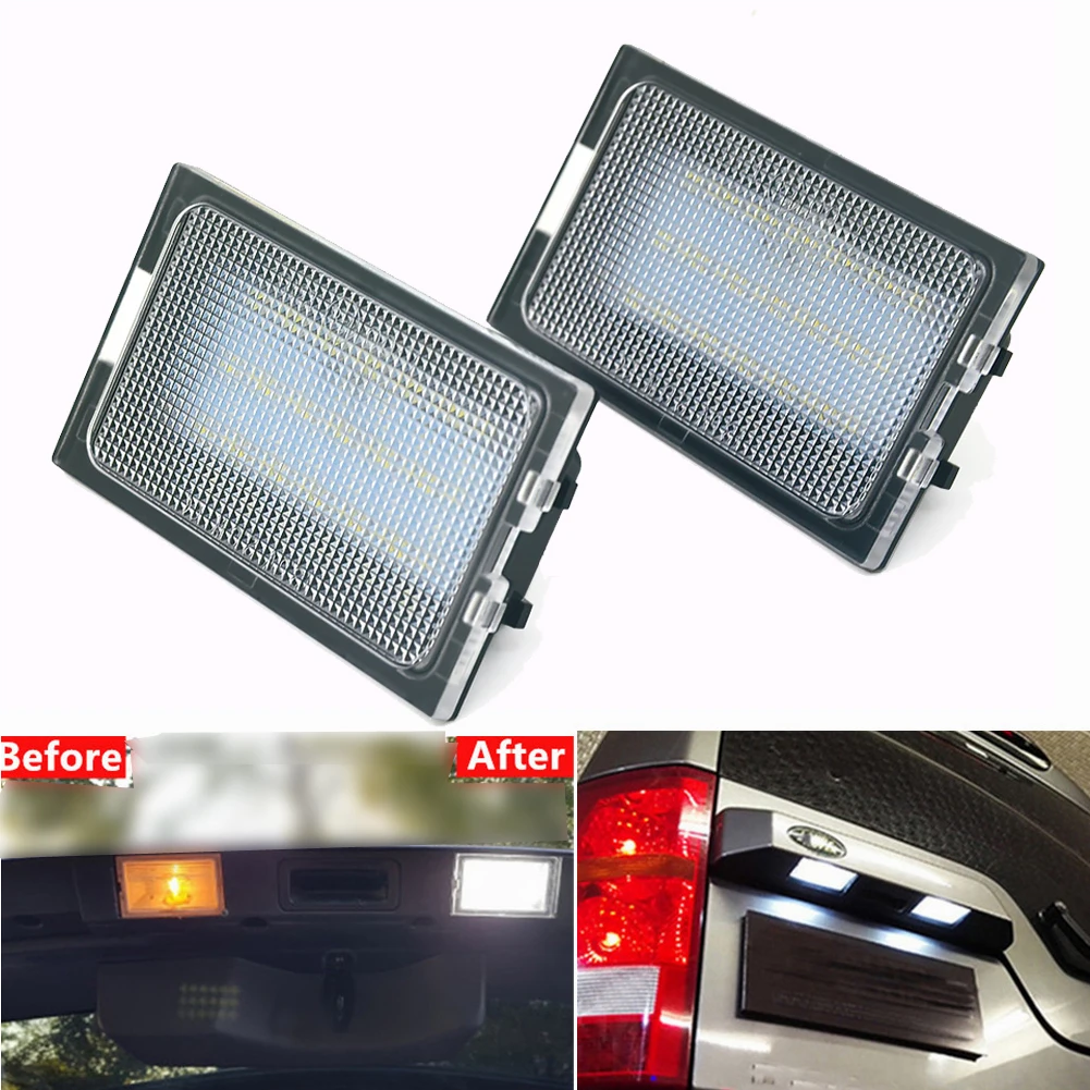 2Pcs Car LED License Plate Lights Lamps White For Land Range Rover Sport L320 Discovery 3 4 LR3 LR4 Freelander 2 LR2 Car Styling