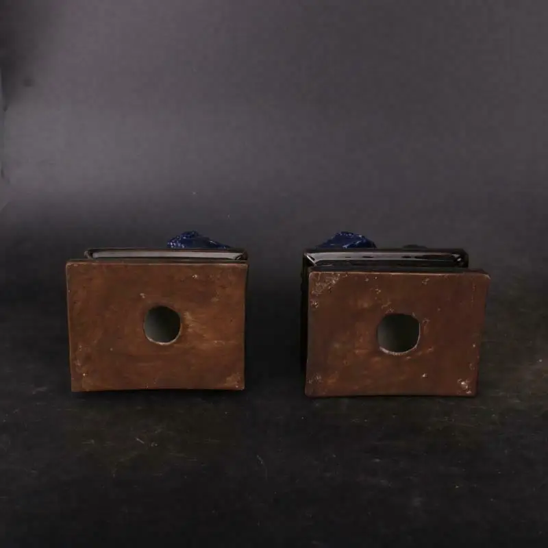 تمثال بورسلين صيني لامع أزرق تشينغ ، كلب فو فو ، تمثال أسد غويون ، Fo "، 1 زوج #5