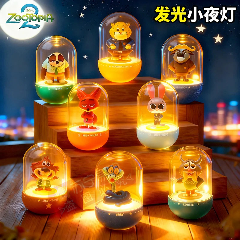 

New Disney Zootopia 2.0 Nightlight Blind Box Movie Themed Collectible Figurine Judy Niki Fox Nick Toy Trendy Surprise Gift
