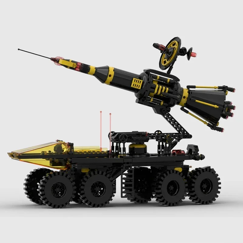 862pcs MOC 모바일 로켓 운송 Blacktron 조립 전차 빌딩 블록 그림 |   학습 및 디스플레이 장난감 선물 장식품