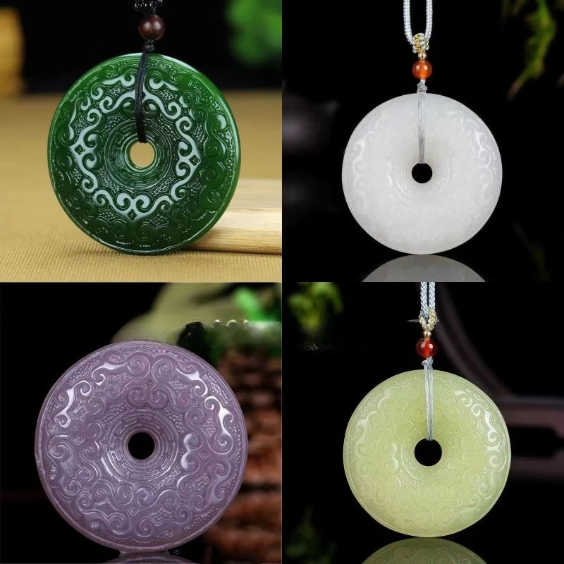 Ruyi Xiangyun Ping An Buckle Pendant Jade Chicken Blood Stone Jade Pendant Sweater Pendant Attracting Wealth Gift Accessories