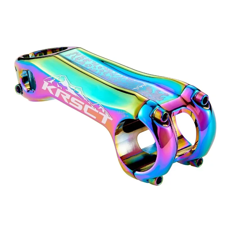 Colorful Bicycle Stem Polished Ultralight High-Strength AL7075 20 degree 31.8*100mm XC AM MTB Mountain Road Bike Rainbow Stem