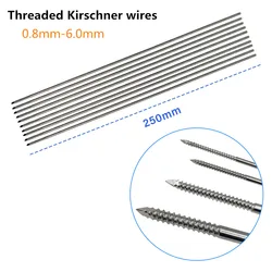 10pcs Threaded Kirschner Wire Trocar Wire Stainless Steel Orthopedic K-Wire Pins Trocar One Ends Veterinary tools